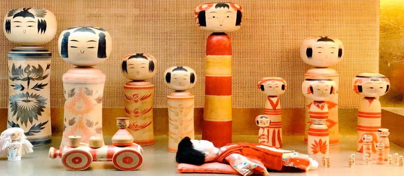 Kokeshi dolls from the Girard Foundation Collection, on display in the exhibit, Multiple Visions: A Common Bond